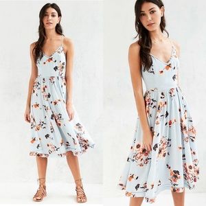 NEW UO Cooperative Cindy Ladder Lace Midi Dress